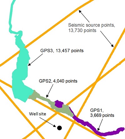surface_engineering_5_datasets Image of 5 survey datasets from an oil and gas project. These datasets have horizontal or elevation offsets from each other. View the full Case Study.