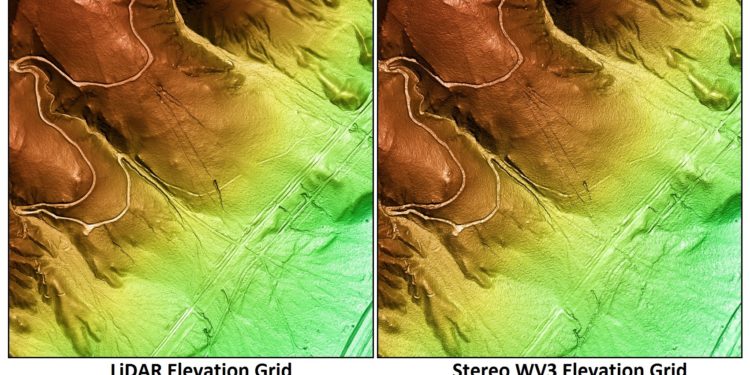 LiDAR and satellite elevation data