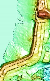 PhotoSat elevation image of a tailings beach