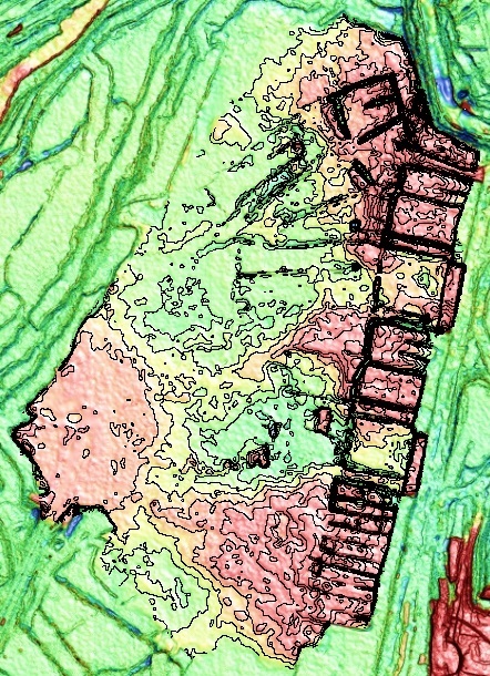 Oil sands elevation map with 50cm contours