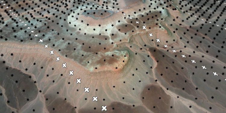 Satellite survey of Libya with ground survey points