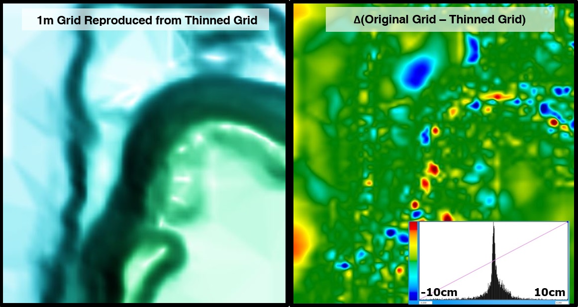 Very minor elevation differences between a PhotoSat thinned grid and an unthinned grid Very minor elevation differences between a PhotoSat thinned grid and an unthinned grid
