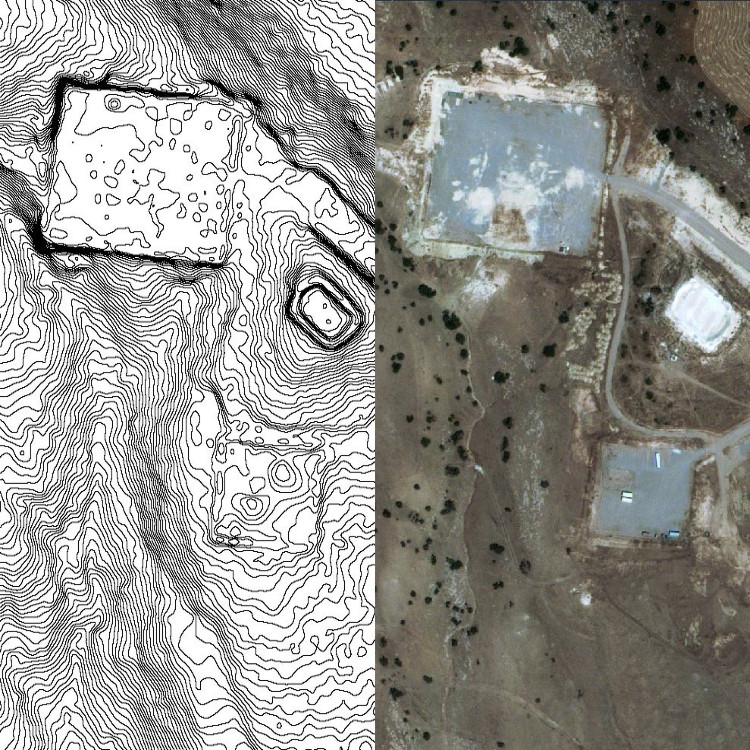 PhotoSat's 50cm contours and 50cm Pleiades satellite photo over the same area. Image copyright Airbus. Image 1 of 6