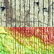 Oil sands windrows satellite image