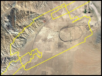 Outline of the Opentopography.org LiDAR over the Honda Test Track PhotoSat stereo satellite accuracy test area.