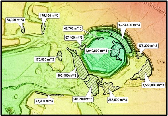 Satellite survey volumes for the Penasquito gold mine Mexico Satellite survey volumes for the Penasquito gold mine Mexico