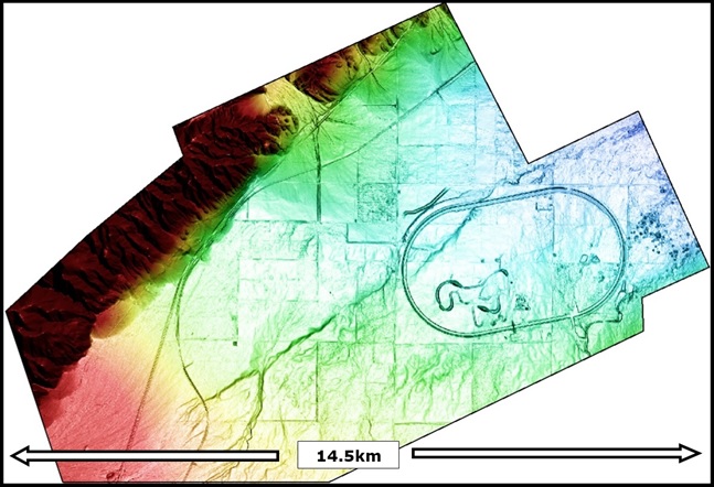 LiDAR survey image for satellite accuracy studies Garlock Fault California LiDAR survey image for satellite accuracy studies Garlock Fault California
