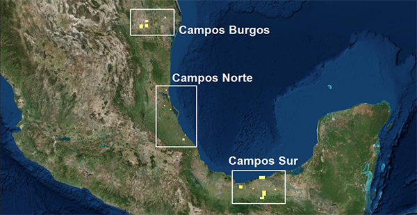 Mexico onshore oil and gas blocks
