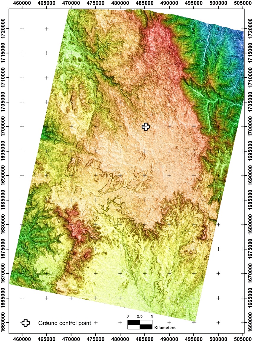 Stereo PRISM elevation image created from the 5m PhotoSat Asmara, Eritrea satellite elevation grid.