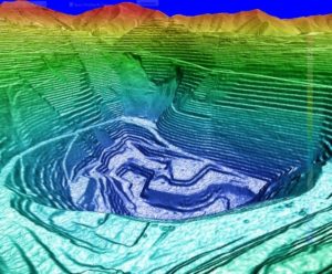 Mine PhotoSat satellite survey of open pit mine